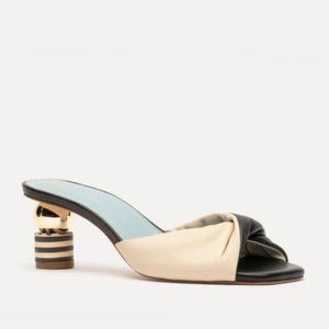 Farah Twist Kickball Heel Nappa Black Oyster by Frances Valentine